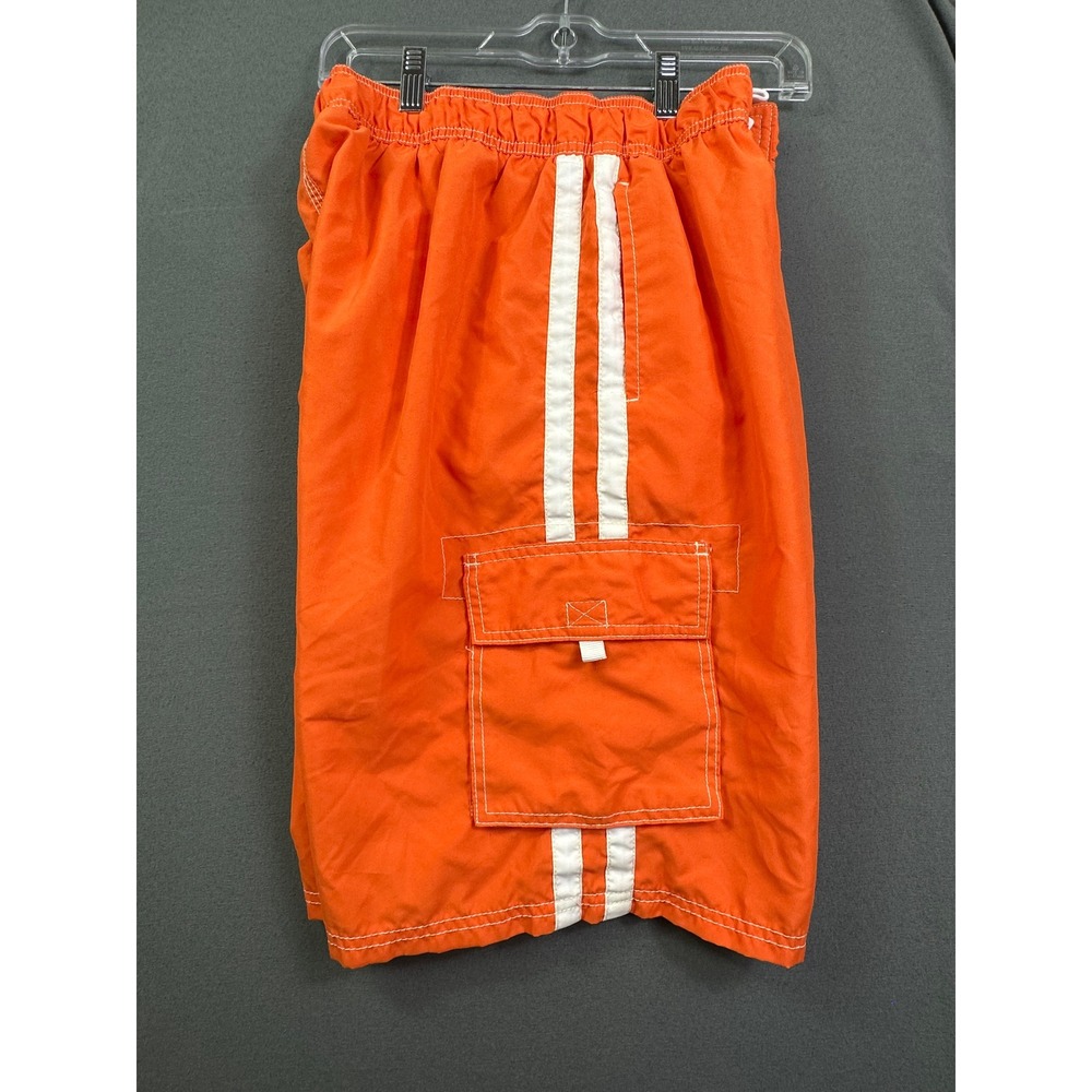 Kanu‎ Surf Men's Orange Board Shorts Swim Trunks Cargo Pockets Mesh Lining Large